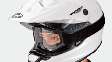 Goggles can be used with the shield lifted up.